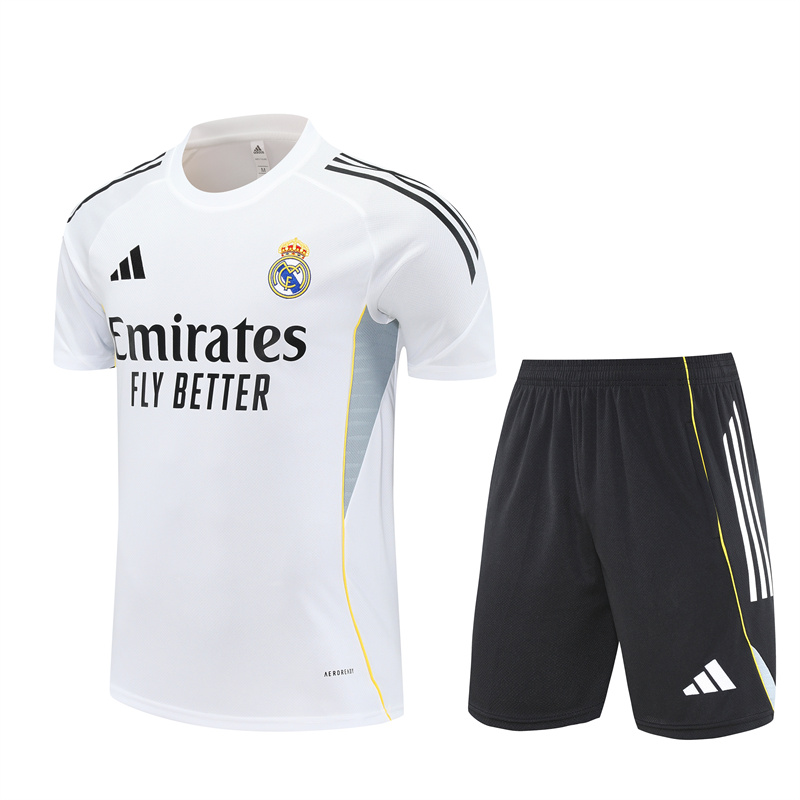 2025/2026 Real Madrid White Training Wear Suit Shirt