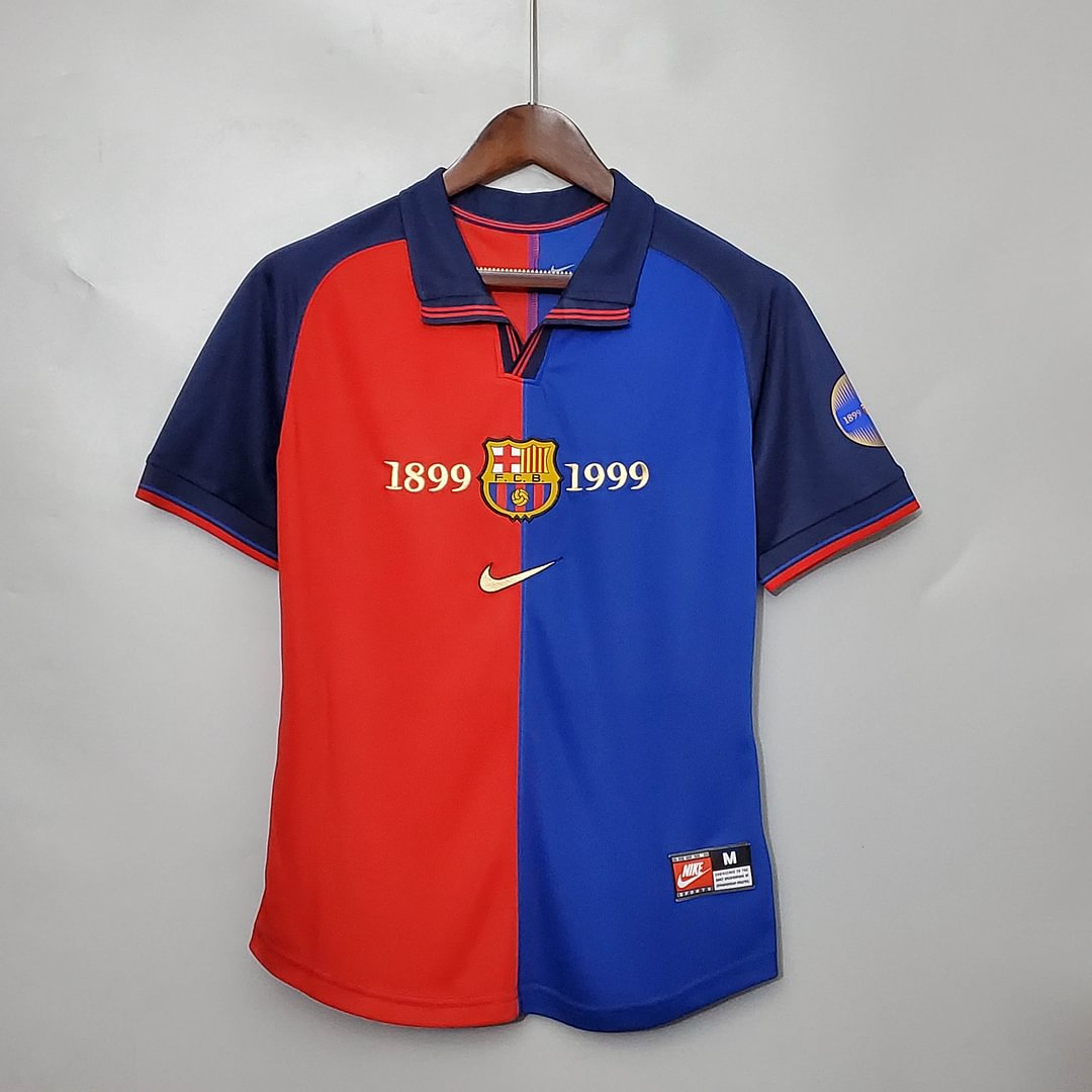 1999/2000 Retro Barcelona Home 100th Anniversary Version Jersey