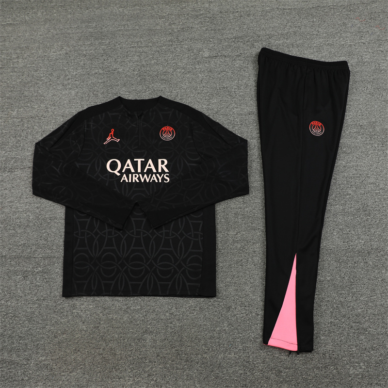 2024/2025 Paris Saint-Germain Black Gold Half-Pull Training Suit