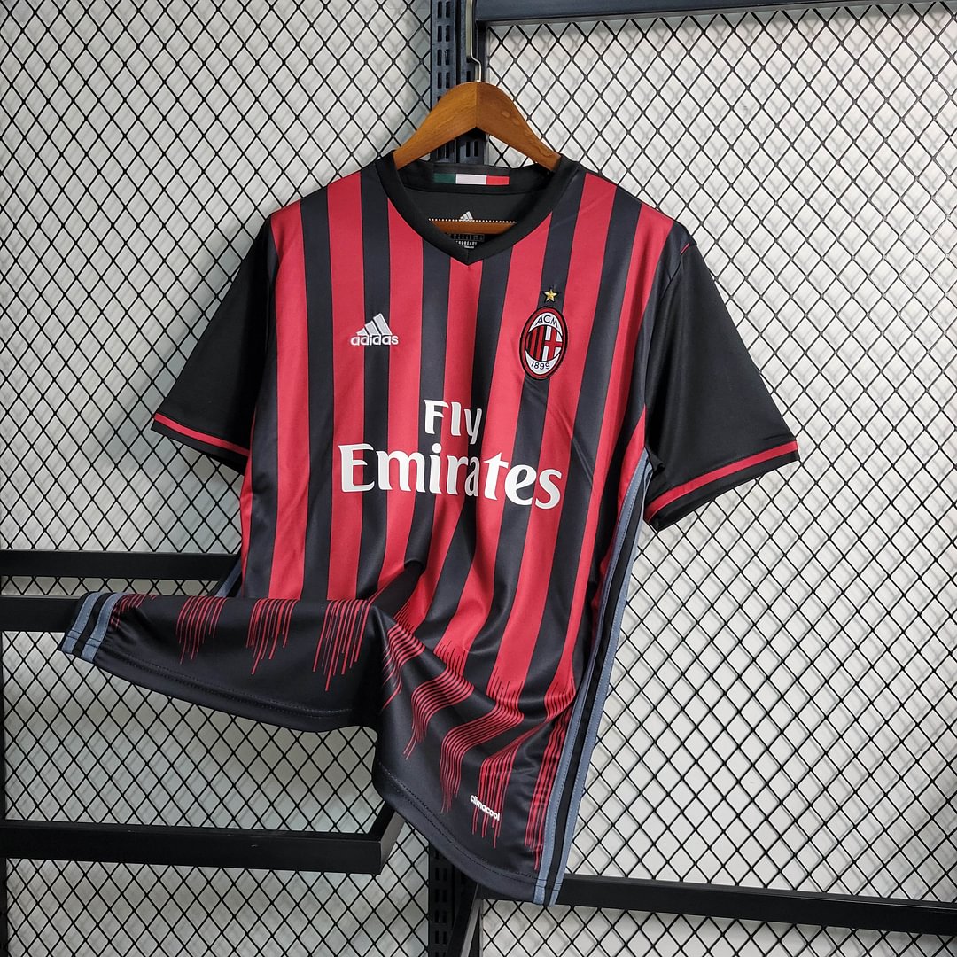 2016/2017 AC Milan Retro Home Football Shirt For Player Version
