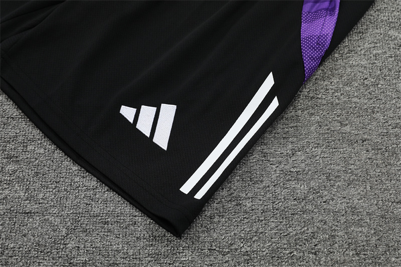 2024/2025 Real Madrid Black And Purple Training Wear Suit Shirt