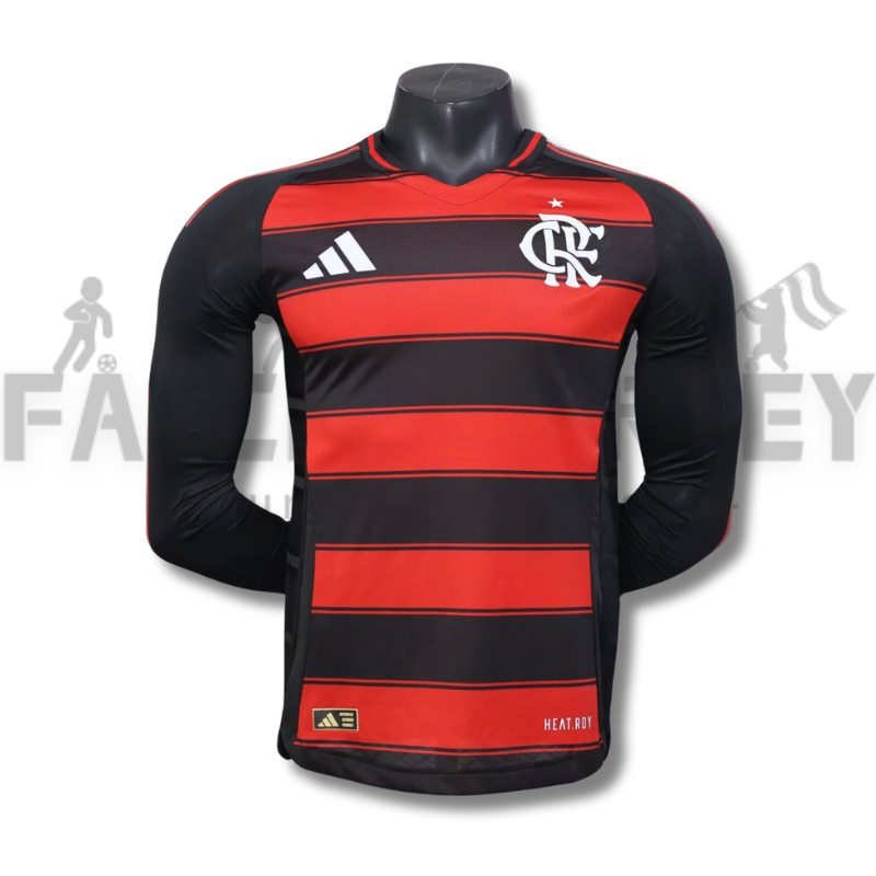2025/2026 Flamengo Home Long Sleeve Jersey(Player Version)