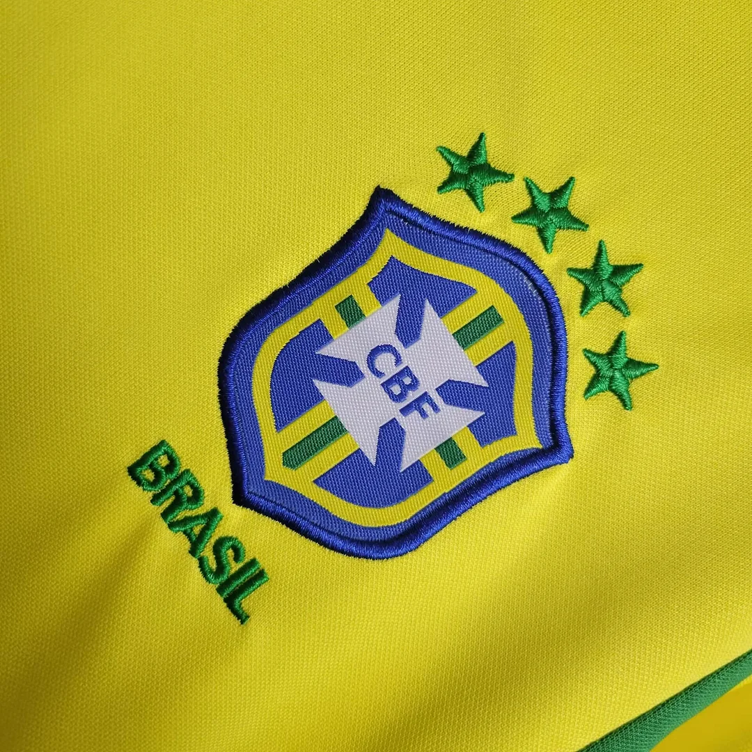2002 Brazil Retro Home Football Shirt Kids
