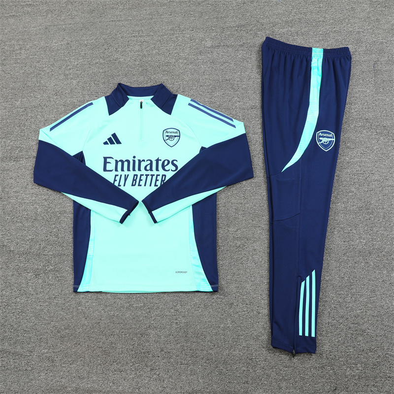 2024/2025 Arsenal Light Blue Half-Pull Training Suit Player Edition