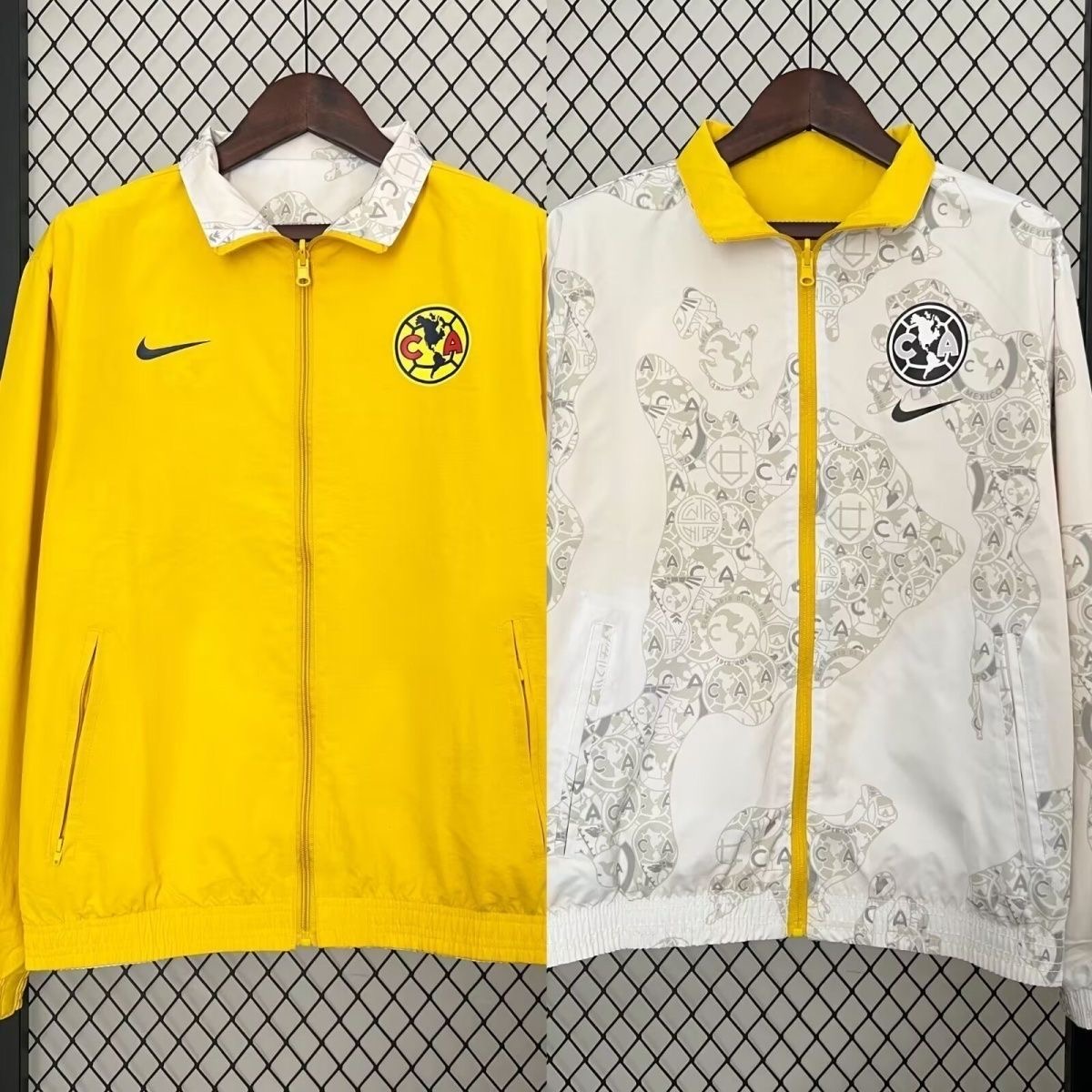 2024/2025 Club América(Yellow and White)Double-sided Windbreaker Football Jersey