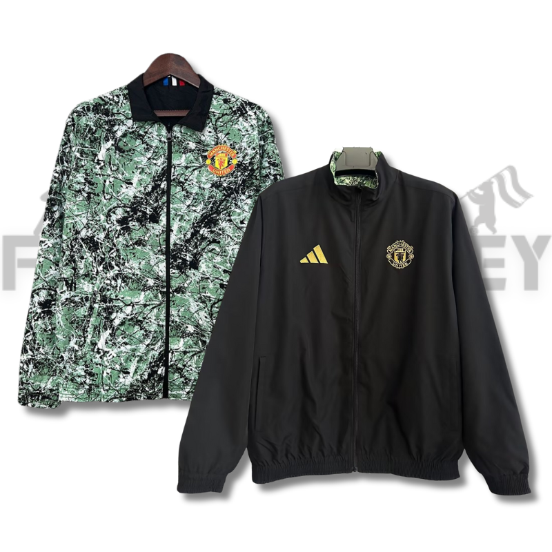 2024/2025 Manchester United (Black-Green) Reversible Windbreaker Football Shirt
