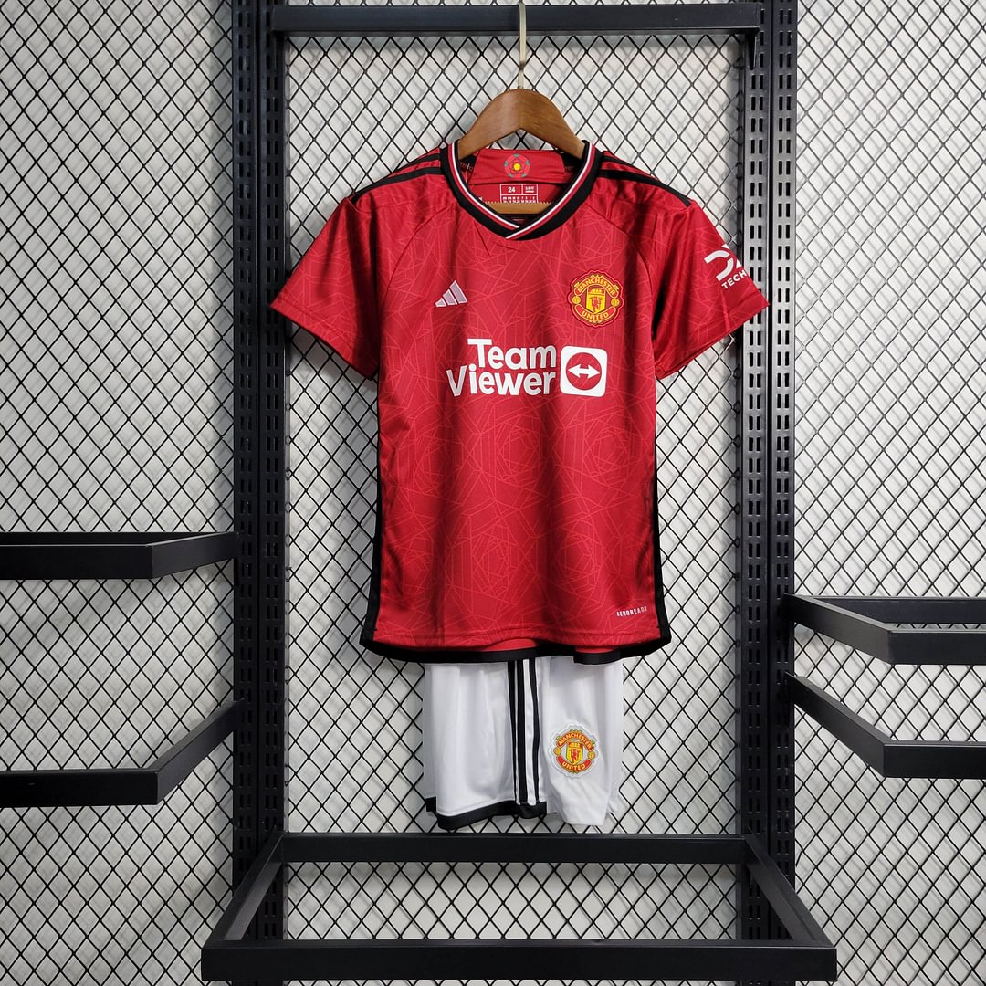 2023/2024 Manchester United Home Football Shirt Kids Size