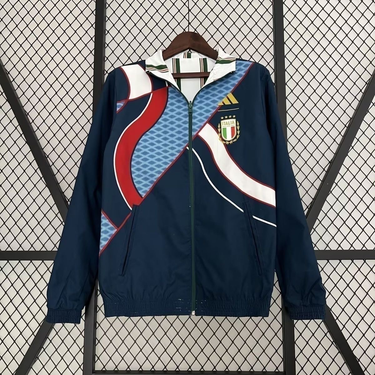 2023/2024 Italy (Blue-White)Reversible Windbreaker Football Shirt
