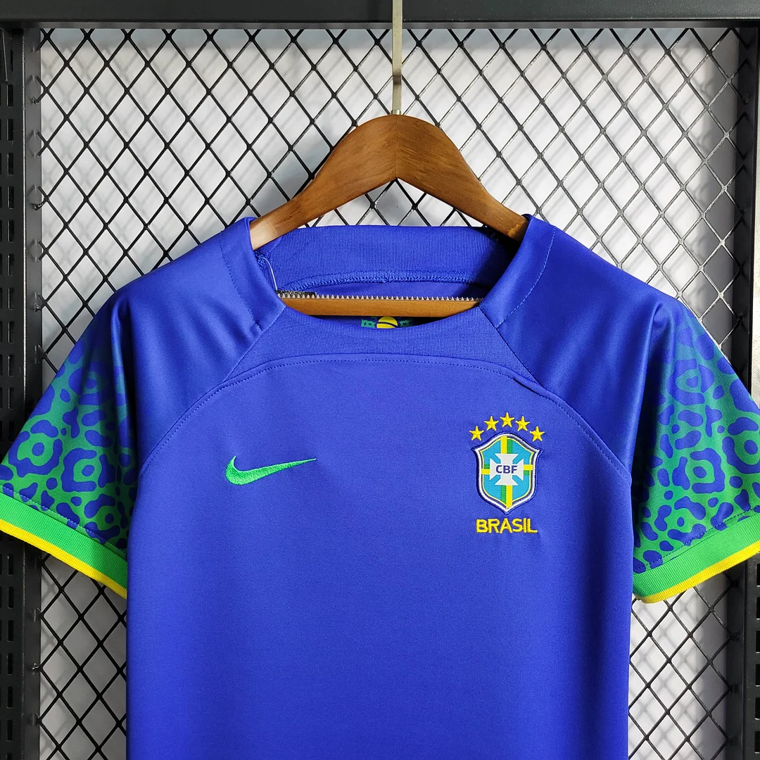 2022 Brazil Away Football Shirt Kids