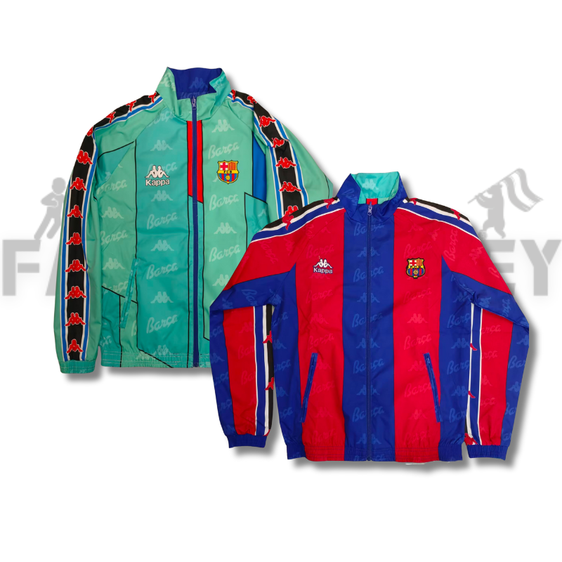 1995-1997 Barcelona (Red and Blue) Double-sided Windbreaker Football Jersey