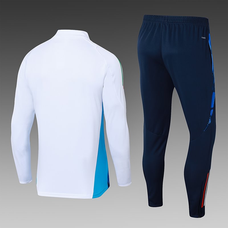 2024/2025 Italy Long Zipped Jacket Training Suit Blue Football Shirt