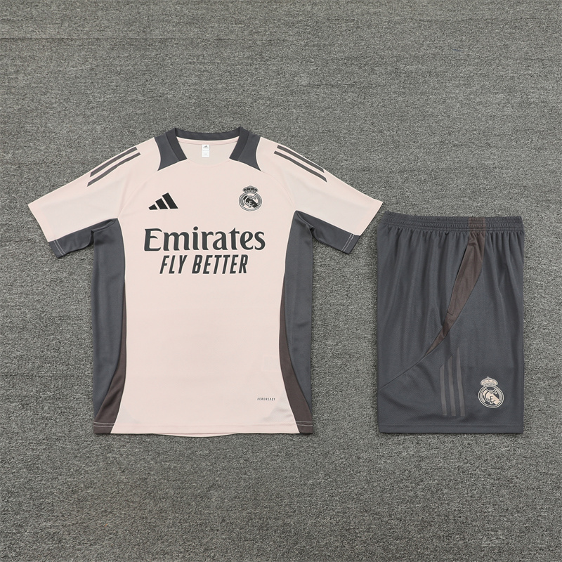 2024/2025 Real Madrid Grey And Pink Purple Training Wear Suit Shirt