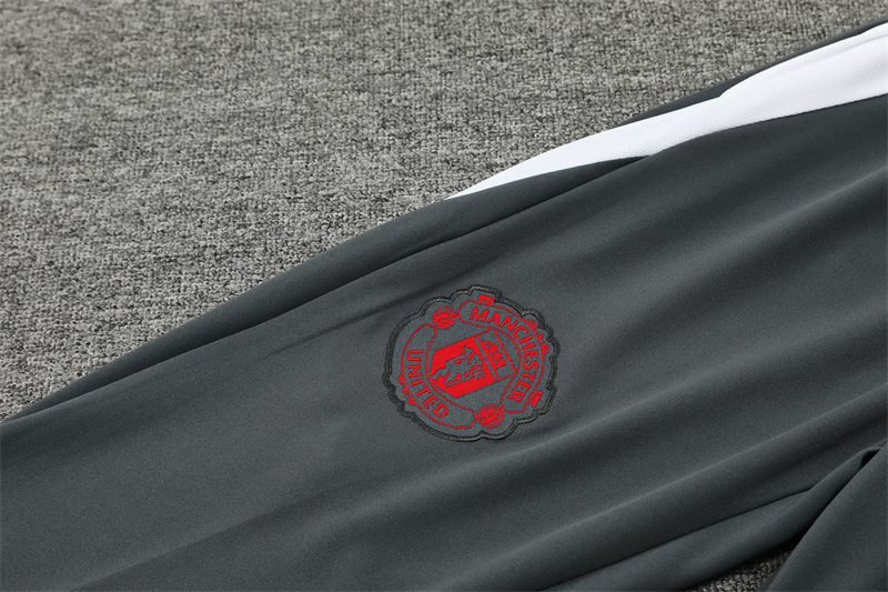 2024/2025 Manchester United Dark Grey Half-Pull Training Football Jersey