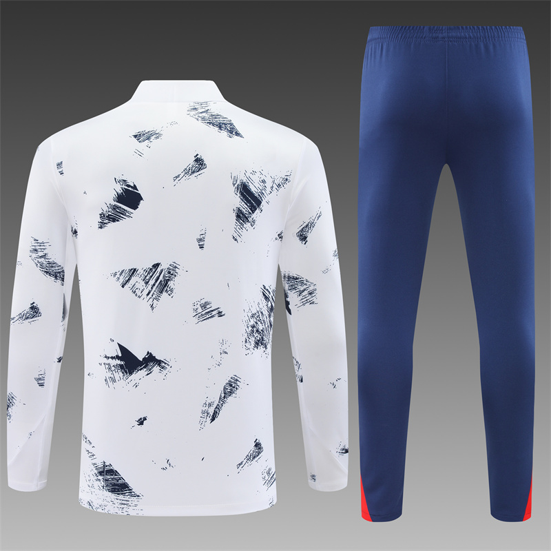2024/2025 Paris Saint-Germain Light Grey Half-Pull Training Suit