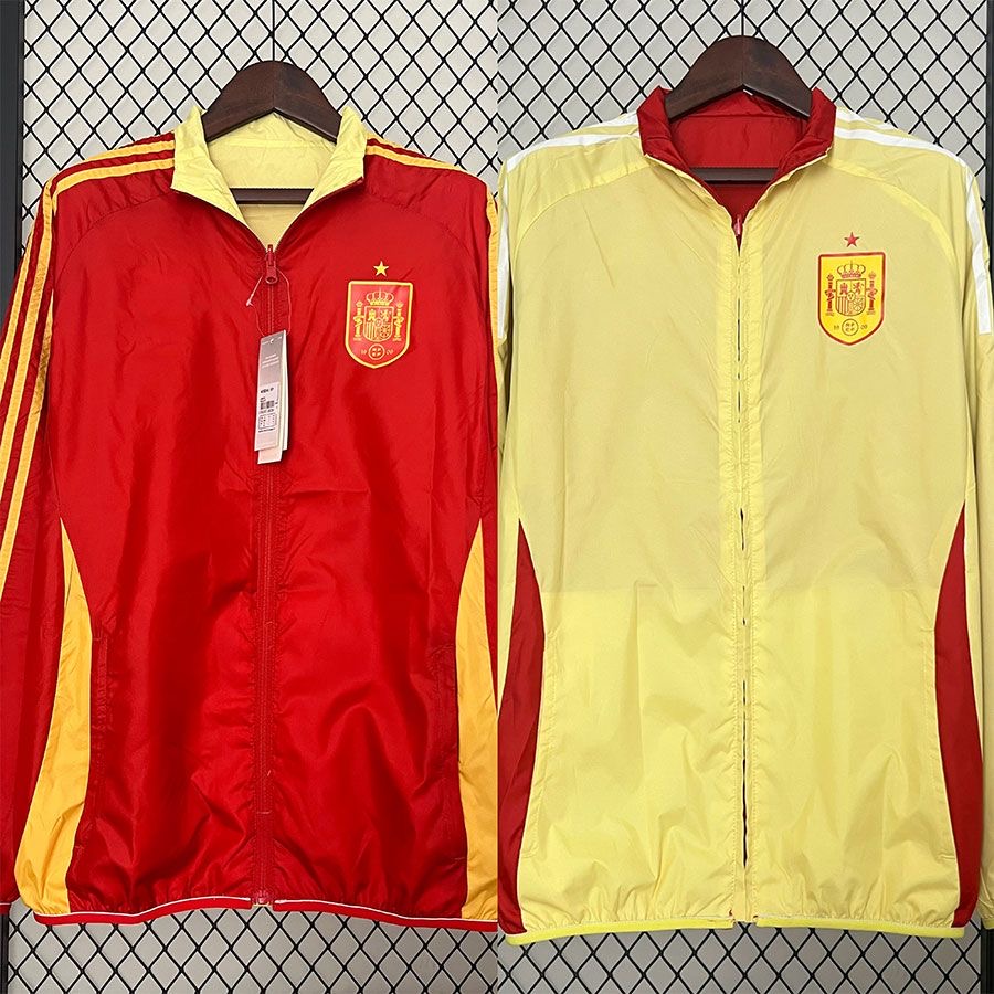 2025/2026 Spain Reversible Windbreaker(Red- Yellow)Football Shirt