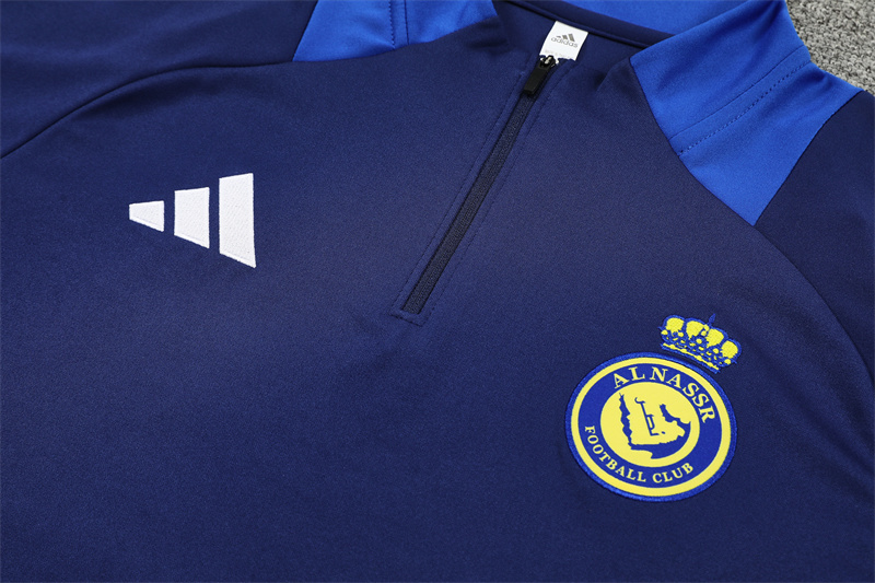 2024/2025 Al-Nassr Half-Pull Training Suit Royal Blue Football Shirt
