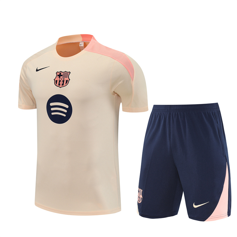 2025/2026 Barcelona Beige Training Wear Suit Shirt