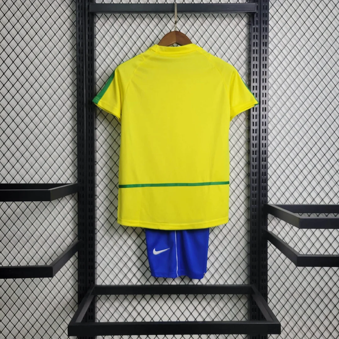 2002 Brazil Retro Home Football Shirt Kids