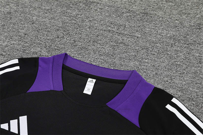 2024/2025 Real Madrid Black And Purple Training Wear Suit Shirt