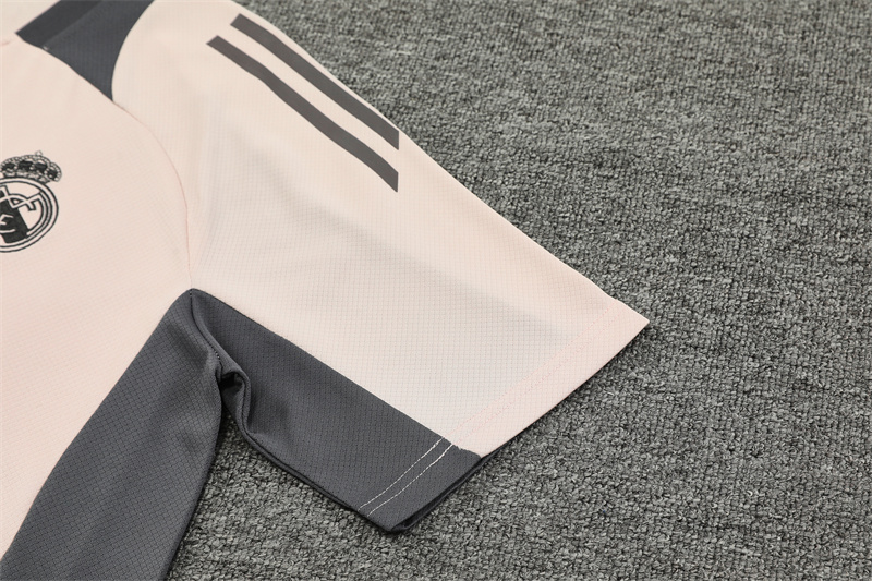 2024/2025 Real Madrid Grey And Pink Purple Training Wear Suit Shirt