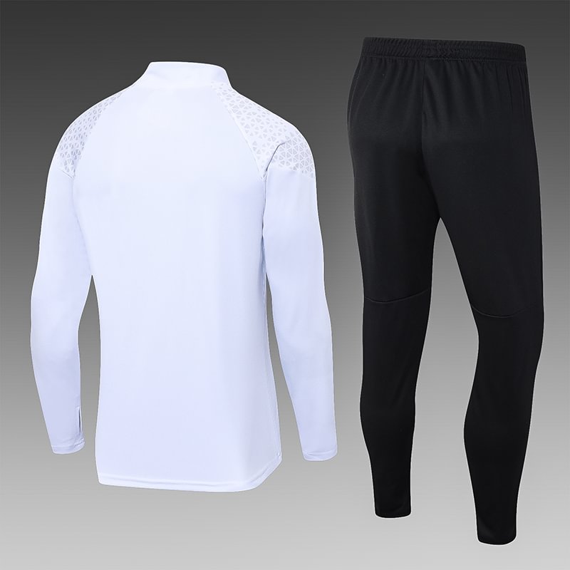 2023/2024 AC Milan Half-Pull Training Suit White Football Shirt