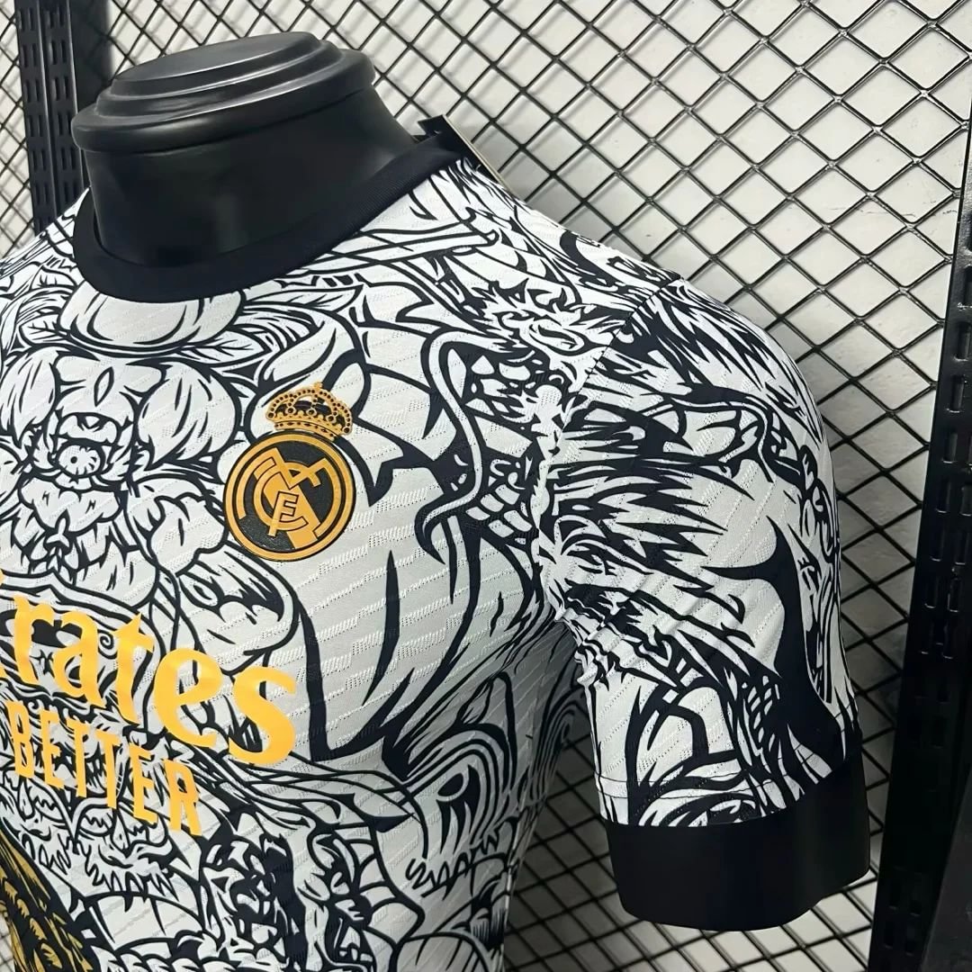 2024/2025 Real Madrid Black and White Dragon Special Edition Football Shirt For Player Version