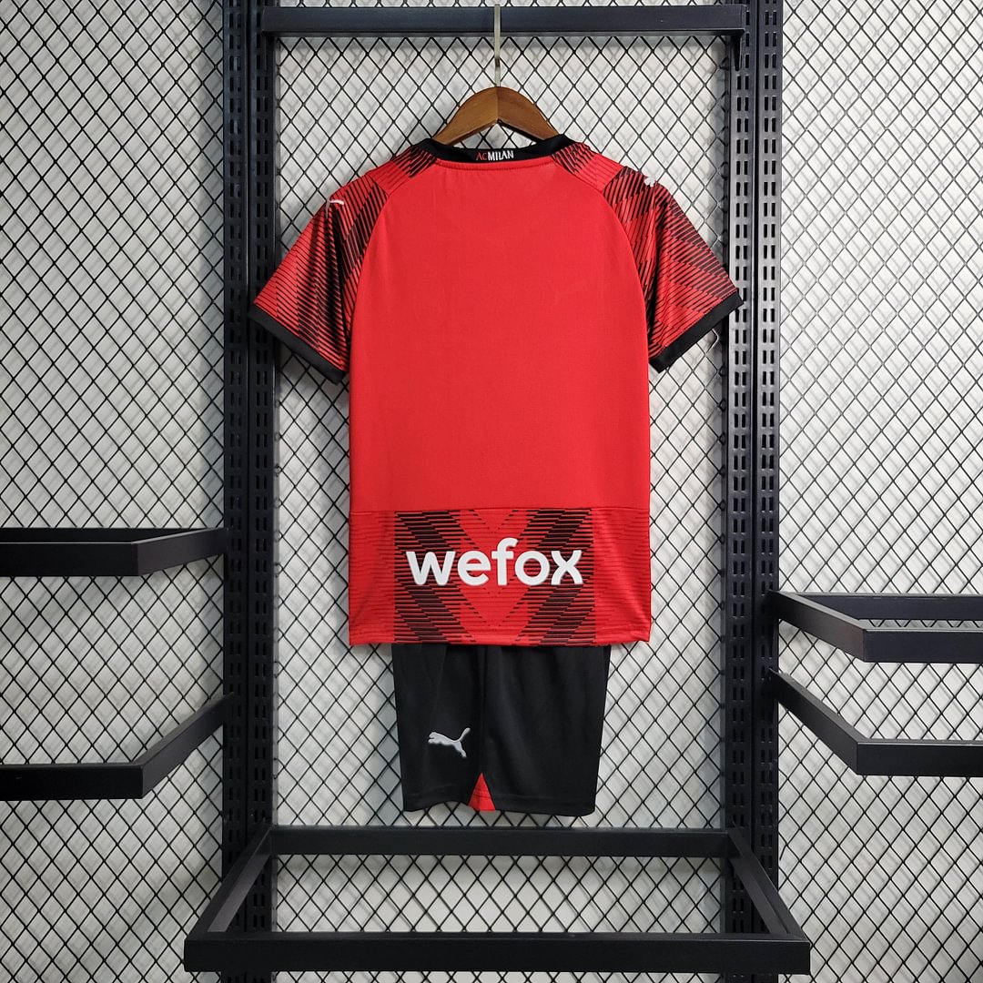 2023/2024 AC Milan Home Football Shirt Kids Size