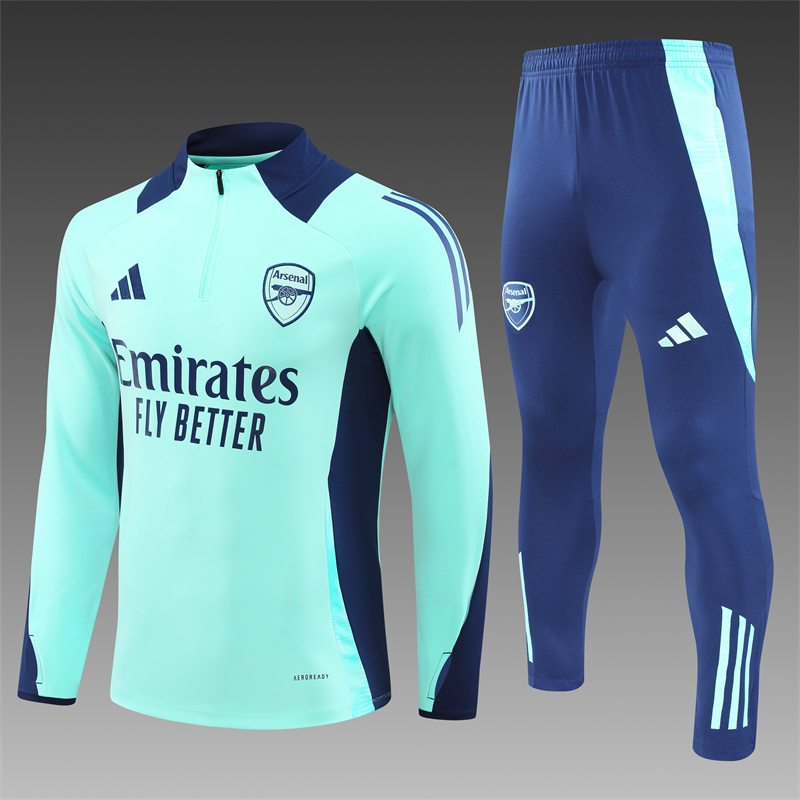 2024/2025 Arsenal Light Blue Half-Pull Training Suit Player Edition