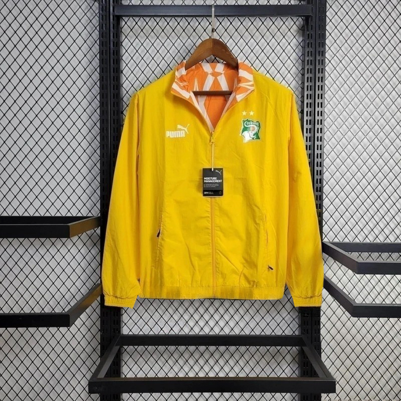 2024 Ivory Coast Reversible Windbreaker(Yellow-Orange) Football Shirt