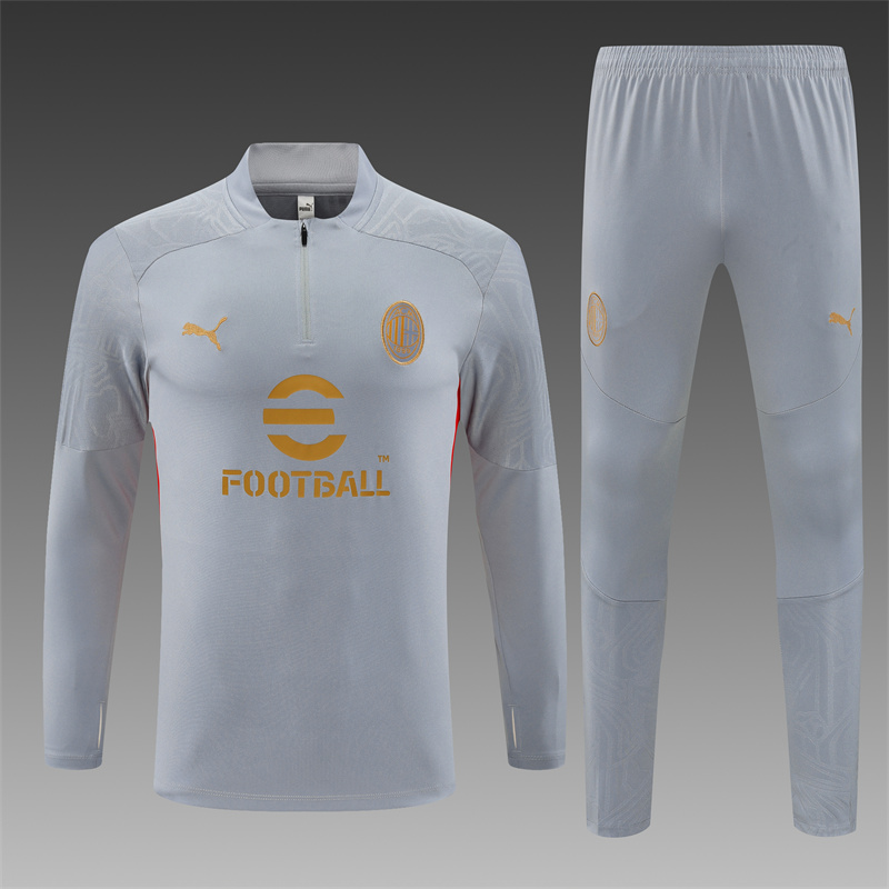 2024/2025 AC Milan Grey Half-Pull Training Suit Player Edition
