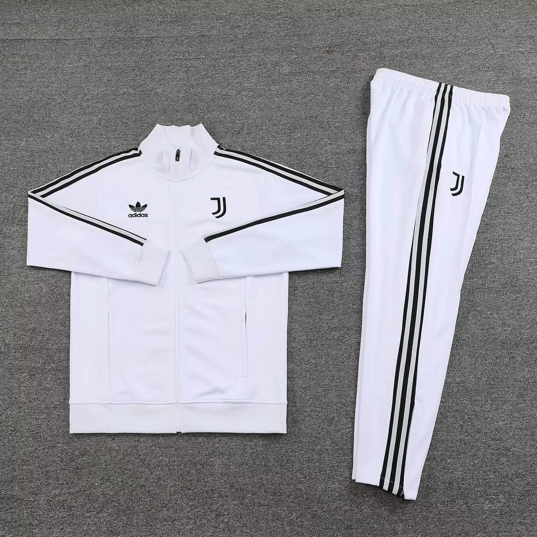 2024/2025 Juventus Long Zipped Jacket Training Suit White Football Shirt