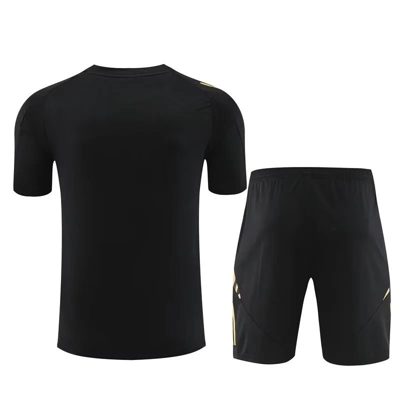 2024/2025 Real Madrid Black Gold Training Wear Suit Shirt