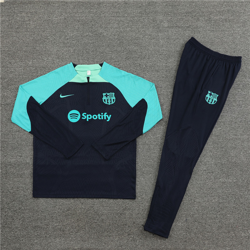 2025/2026 Barcelona blue black Half-Pull Training Suit