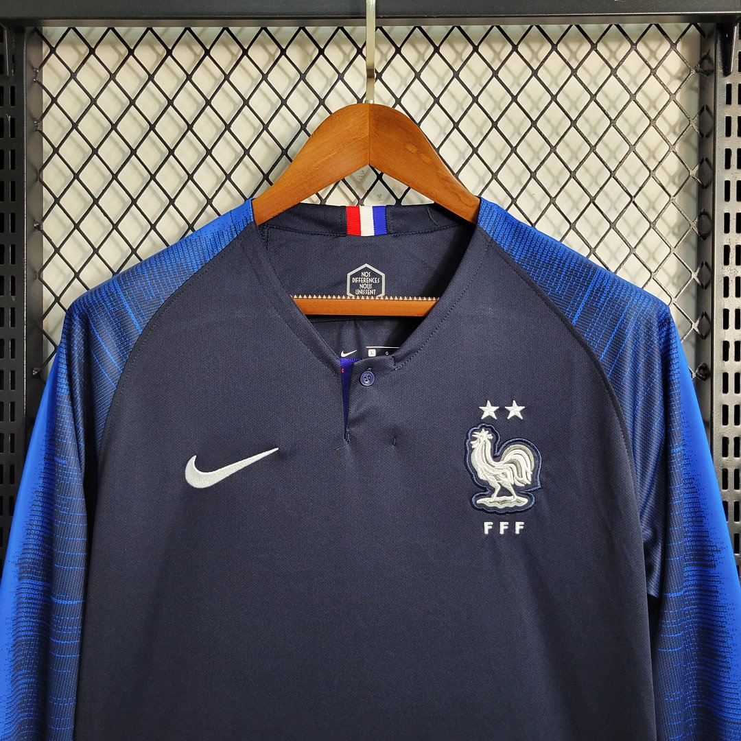2018 France Retro Long Sleeve Home Football Shirt