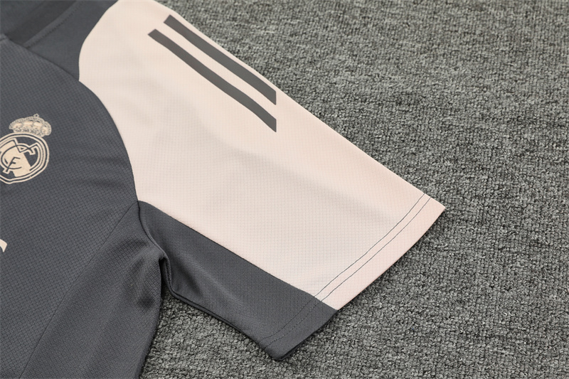 2024/2025 Real Madrid Grey And Pink Purple Training Wear Suit Shirt