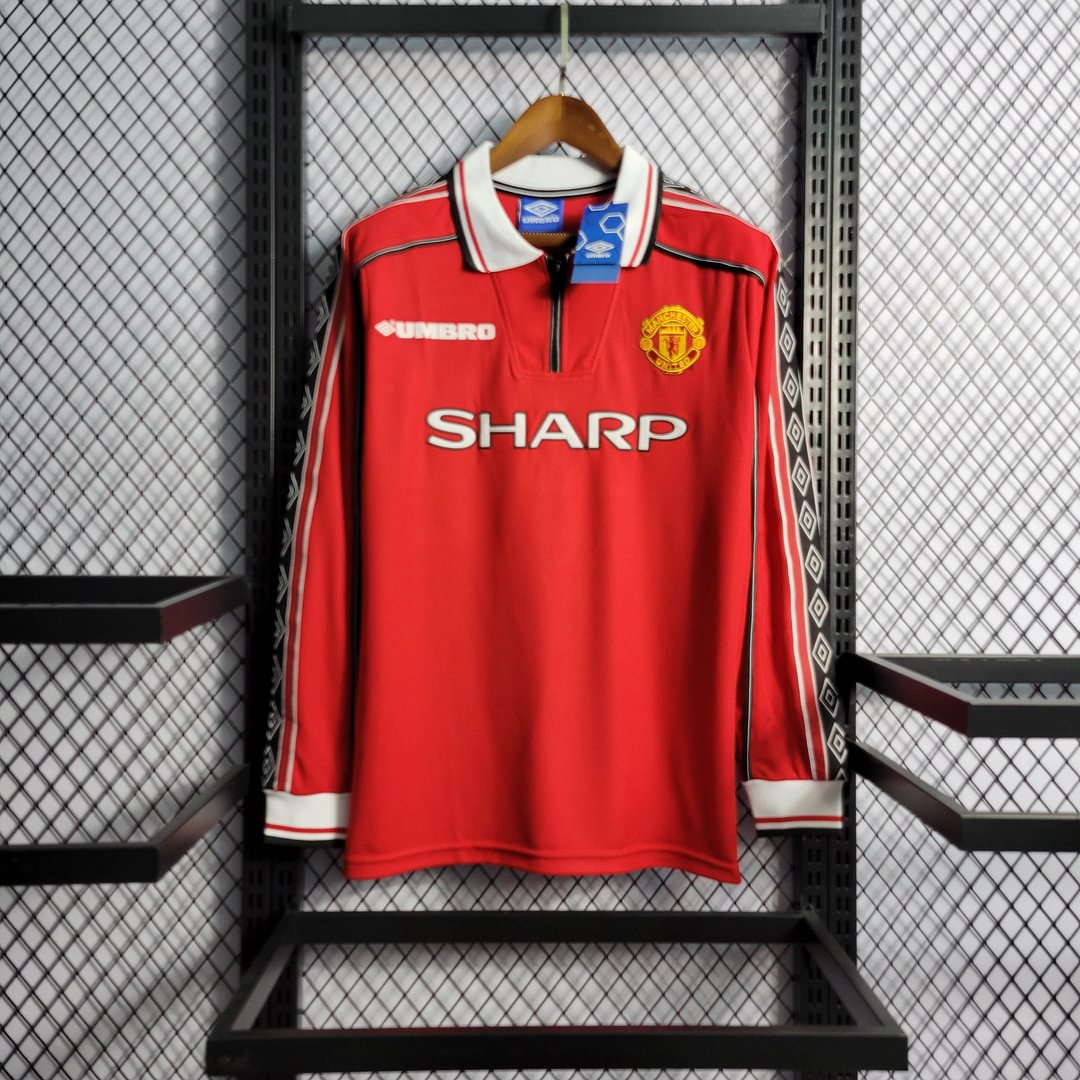 1998/1999 Manchester United Retro Long Sleeve Home Football Shirt