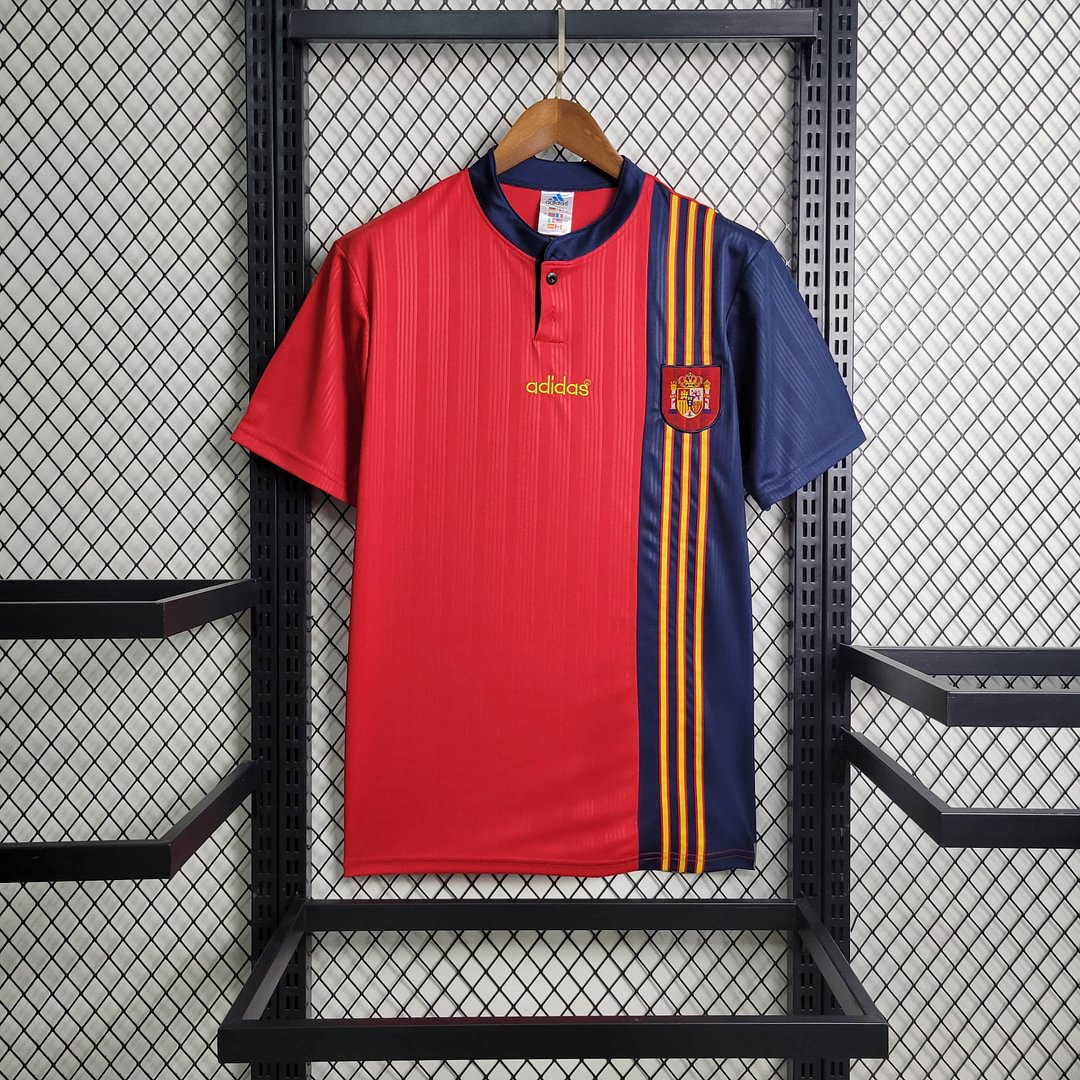 1996 Spain Retro Home way Football Shirt