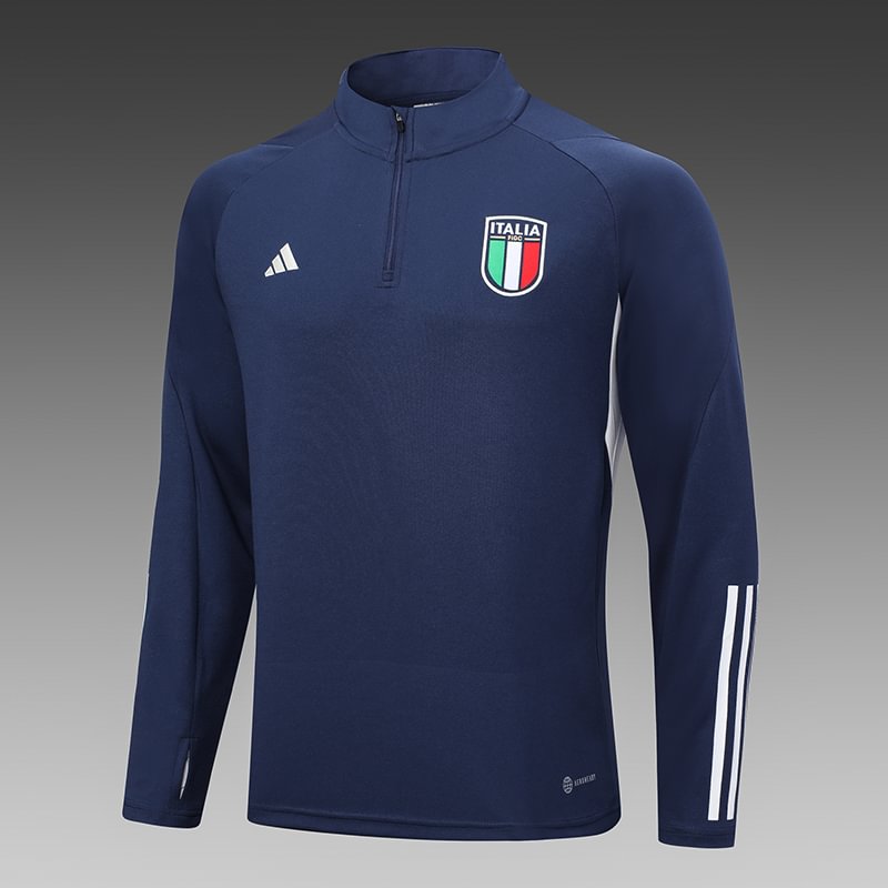 2023/2024 Italy Half-Pull Training Suit Sky Blue Football Shirt