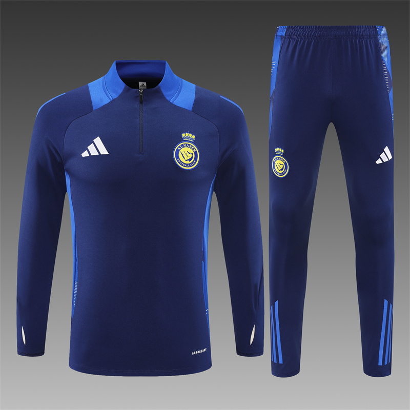 2024/2025 Al-Nassr Half-Pull Training Suit Royal Blue Football Shirt