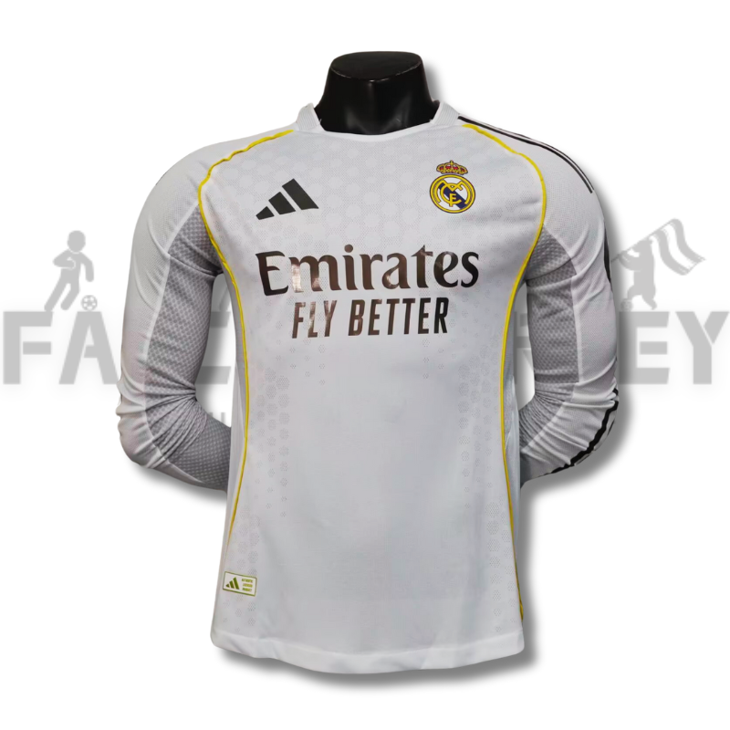 2025/2026 Real Madrid Home Long Sleeves Jersey(Player Version)