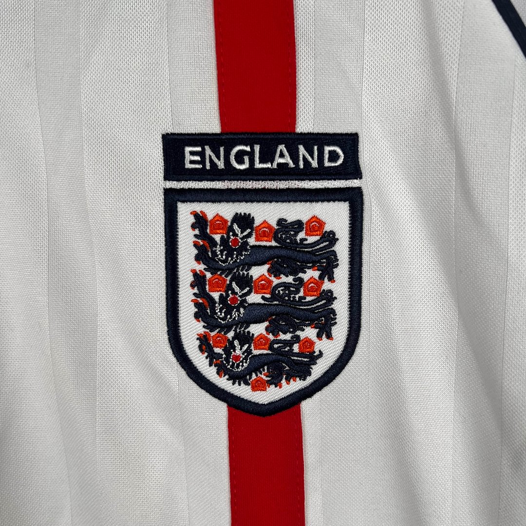 2002 England Retro Long Sleeve Home Football Shirt