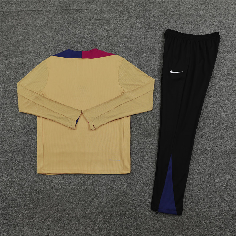 2024/2025 Barcelona Yellow Brown Half-Pull Training Suit