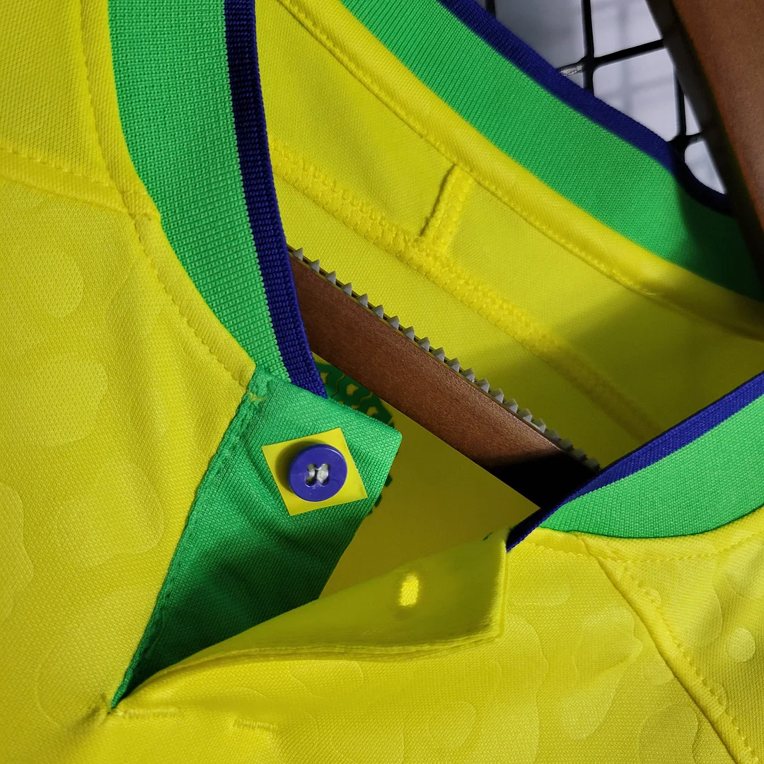 2022 Brazil Long Sleeve Home Football Shirt