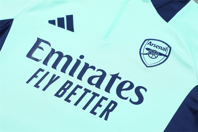 2024/2025 Arsenal Light Blue Half-Pull Training Suit Player Edition