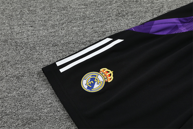 2024/2025 Real Madrid Black And Purple Training Wear Suit Shirt