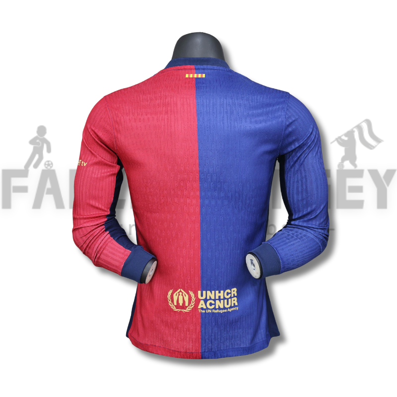 2024/2025 Barcelona Home Long Sleeve Jersey(Player Edition)