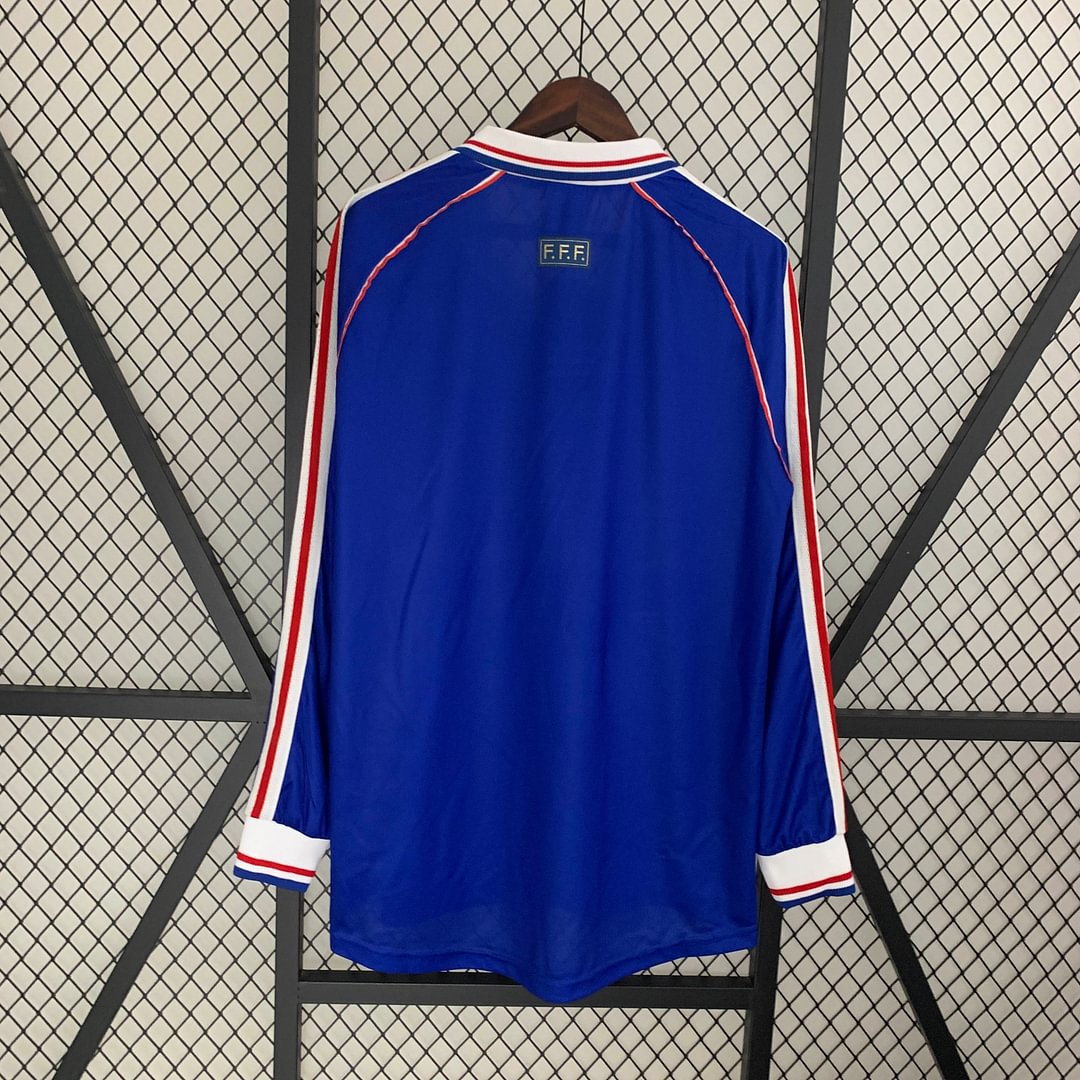 1998 France Retro Long Sleeve Home Football Shirt