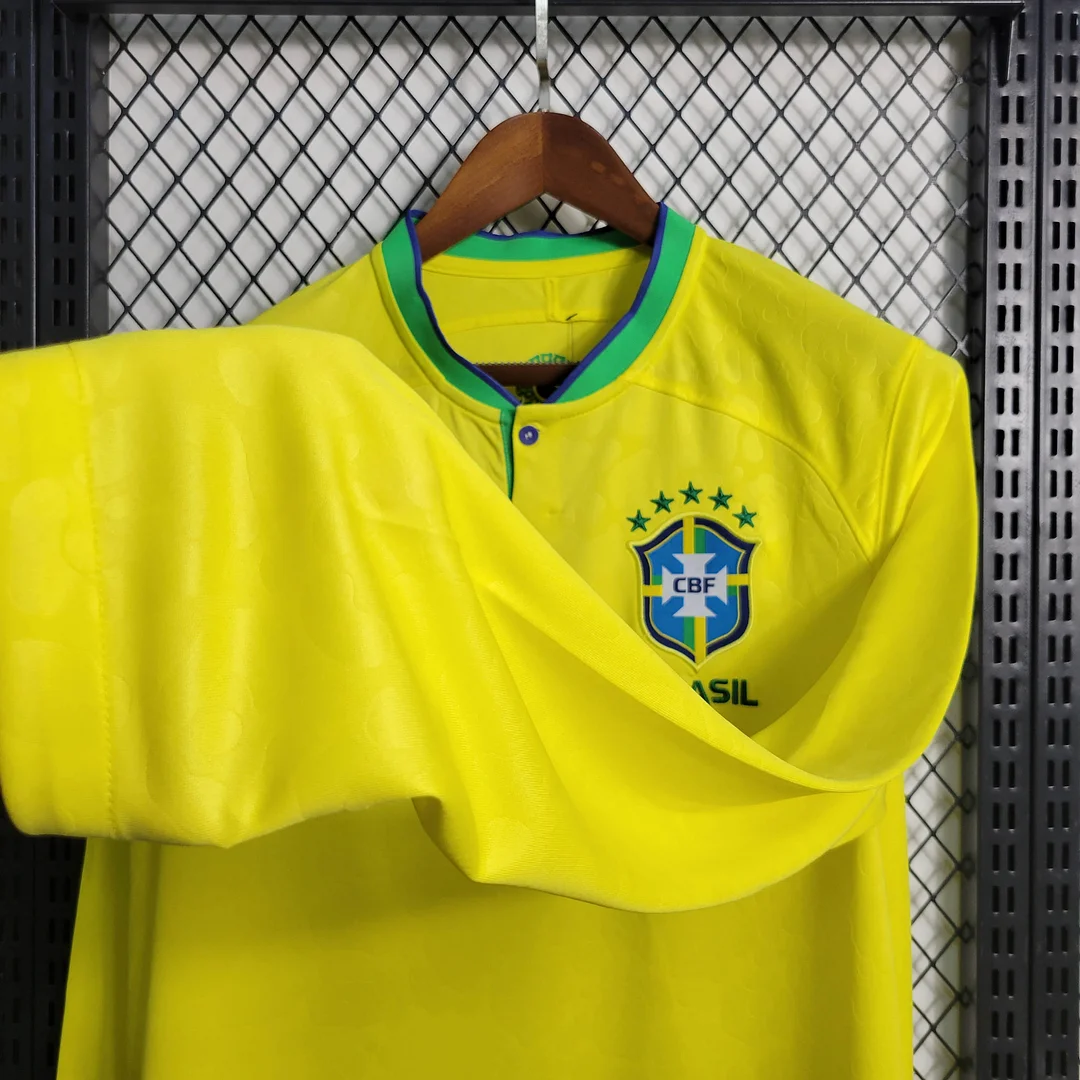 2022 Brazil Long Sleeve Home Football Shirt