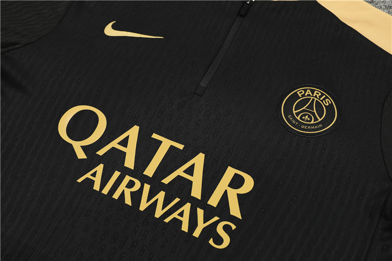 2024/2025 Paris Saint-Germain Black Gold Half-Pull Training Suit Player Edition