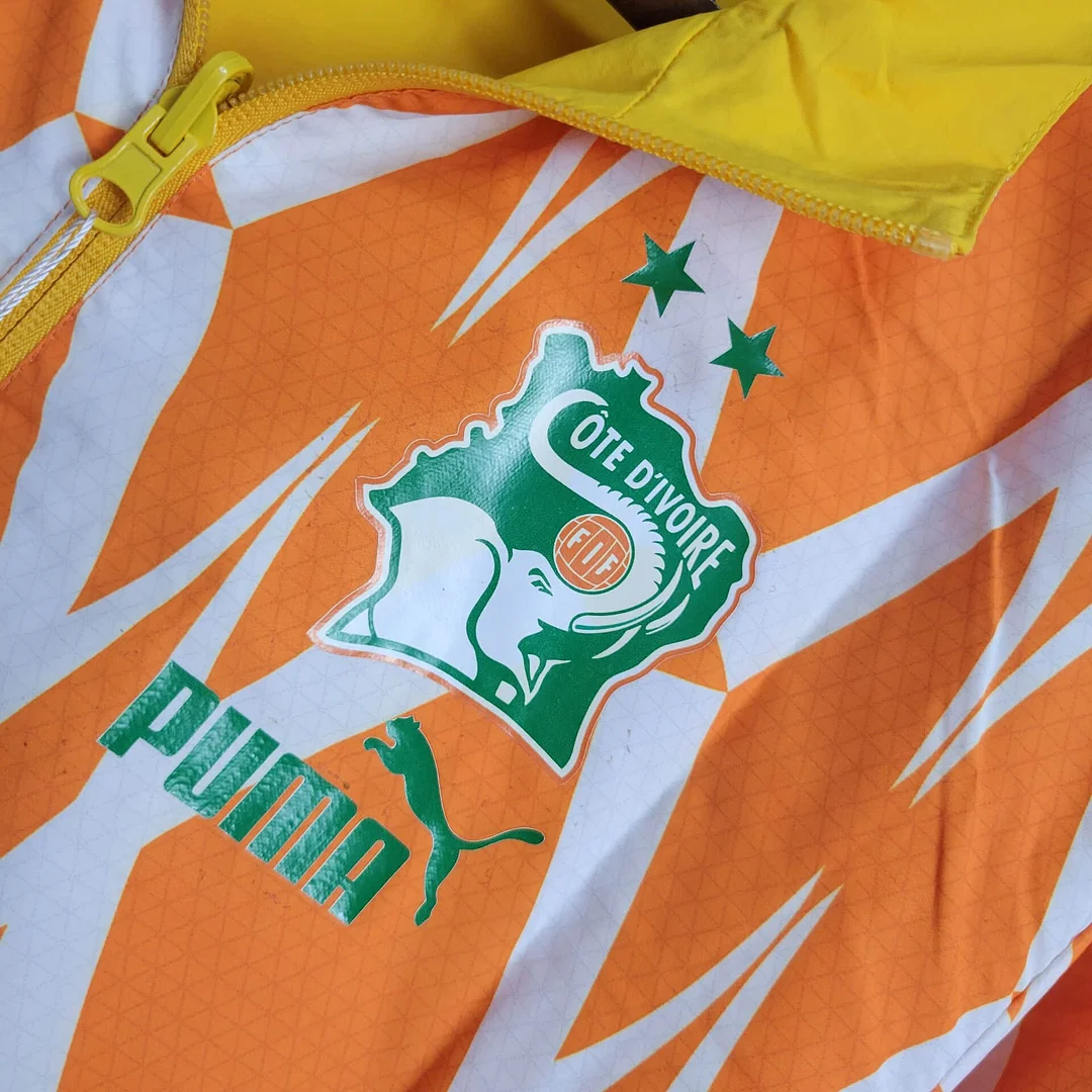 2024 Ivory Coast Reversible Windbreaker(Yellow-Orange) Football Shirt
